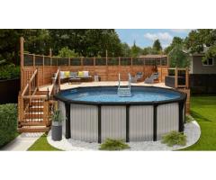 Trevi Omega Above-Ground Pool Laval | Durable Resin & Aluminum Backyard Oasis