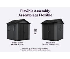 Keter Newton+ 7.5x7 Outdoor Storage Shed Laval | Durable Resin Garden & Tool Shed with Evotech P