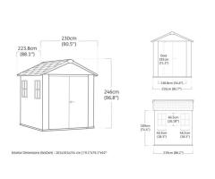 Keter Newton+ 7.5x7 Outdoor Storage Shed Laval | Durable Resin Garden & Tool Shed with Evotech P