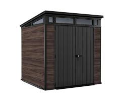 Keter Pent Durable DecoCoat Lockable Resin Outdoor Storage Shed for Laval Backyards