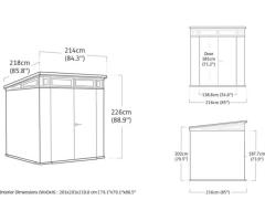 Keter Pent Durable DecoCoat Lockable Resin Outdoor Storage Shed for Laval Backyards