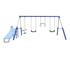 Sportspower Arcadia Star Kids' 5-Station Metal Swing Set with Slide for Outdoor Fun in Laval