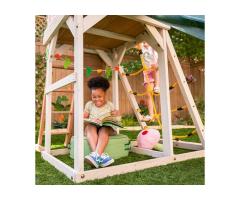 KidKraft Emerald Challenge Swing & Slide Set – Premium Playset for Laval Backyards