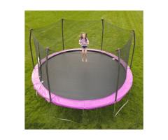 Skywalker Trampolines 14-ft Round Purple Trampoline with Safety Enclosure for Laval Homes