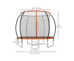 Soozier 8-ft Outdoor Trampoline with Safety Enclosure & Ladder - Fun & Fitness for Laval Fam