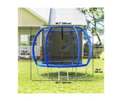 Soozier 8-ft Blue Kids Trampoline with Safety Net & Ladder for Active Outdoor Play in Laval