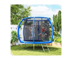 Soozier 8-ft Blue Kids Trampoline with Safety Net & Ladder for Active Outdoor Play in Laval