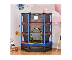 Outsunny 55-inch Indoor Kid Trampoline with Enclosure Net | Safe Fun for Children in Laval
