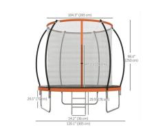 Soozier 10-ft Outdoor Trampoline with Safety Enclosure & Ladder – Ideal for Active Families in L