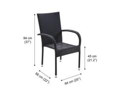 JYSK IBIS 9-Pc Extendable Wood Patio Set | 94.5" Table & 8 Stackable Chairs