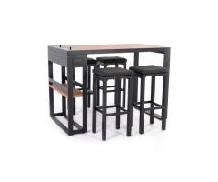 Laval Outdoor Bar Set: Modern Table with Coolers & 4 Stools | Club Piscine